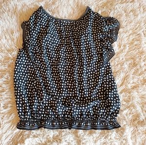 MAX STUDIO black polka dot top size medium